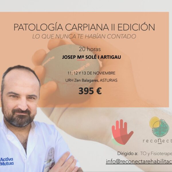 Curso PATOLOGIA CARPIANA II edicion - Reconnecta Rehabilitacion Asturias - AETEMA - Josep Maria Sole y Artigau
